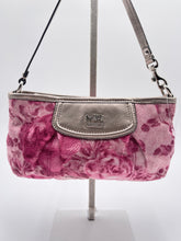 Load image into Gallery viewer, Coach Small Floral Vintage Bag - Pink and Silver Metallic Pattern