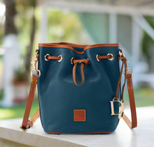 Load image into Gallery viewer, Dooney & Bourke Pebble Grain Small Drawstring in TEAL - NEW
