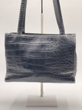Load image into Gallery viewer, Dooney & Bourke Black Leather Shoulder Bag - Crocodile Pattern