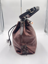 Load image into Gallery viewer, Dooney & Bourke Drawstring Shoulder Bag in Pebble Brown Leather