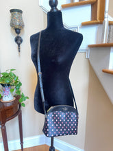Load image into Gallery viewer, Kate Spade Dome Crossbody Bag in Pebble Leather - Black/Burgundy Pattern