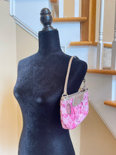 Load image into Gallery viewer, Coach Small Floral Vintage Bag - Pink and Silver Metallic Pattern