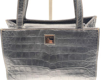 Load image into Gallery viewer, Dooney & Bourke Black Leather Shoulder Bag - Crocodile Pattern