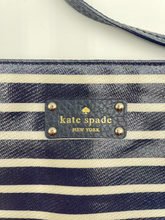 Load image into Gallery viewer, Kate Spade Crossbody Bag in Pebble Leather - Navy Blue & White Stripe Pre-Loved