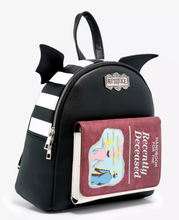 Load image into Gallery viewer, Beetlejuice Recently Deceased Handbook Bat Wing Mini Backpack - Loungefly