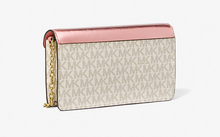 Load image into Gallery viewer, Michael Kors Beige and Pink Crossbody bag - Logo-print canvas. -back
