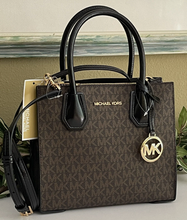 Load image into Gallery viewer, Michael Kors MERCER Medium Brown Logo Crossbody Bag