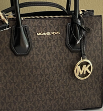 Load image into Gallery viewer, Michael Kors MERCER Medium Brown Logo Crossbody Bag