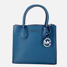 Load image into Gallery viewer, Michael Kors Mercer Teal Pebble Leather Messenger Crossbody Bag - Medium-front