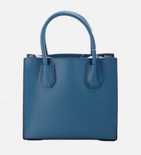 Load image into Gallery viewer, Michael Kors Mercer Teal Pebble Leather Messenger Crossbody Bag - Medium-back