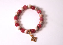 Load image into Gallery viewer, anchor GENUINE Natural Stones/Healing Crystals, hand-crafted bracelets (Pink Agate/color options). Adorned with silver or gold charms.