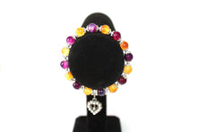 Load image into Gallery viewer, Citrin/Pink Agate w/heart charm - 7" GENUINE Natural Stones/Healing Crystals, hand-crafted bracelets (Citrine, Pink Agate, Blue Sodalite, Black Obsidian, Amethyst). BGYB6-4