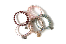 Load image into Gallery viewer, Czech Crystals/Glass hand-crafted bracelets (Multiple styles/color options available). Adorned with silver or gold charms