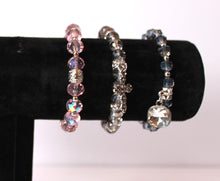 Load image into Gallery viewer, Czech Crystals/Glass hand-crafted bracelets (Multiple styles/color options available). Bracelets adorned with silver or gold charms.