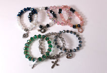 Load image into Gallery viewer, Czech Crystals/Glass hand-crafted bracelets (Multiple styles/color options available). Bracelets adorned with silver or gold charms.