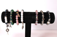 Load image into Gallery viewer, Czech Crystals/Glass hand-crafted bracelets (Multiple styles/color options available). Bracelets adorned with silver or gold charms.