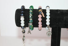Load image into Gallery viewer, Czech Crystals/Glass hand-crafted bracelets (Multiple styles/color options available). Bracelets adorned with silver or gold charms.