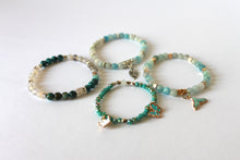 Load image into Gallery viewer, Copy of GENUINE Natural Stones/Healing Crystals, hand-crafted bracelets (Green and blue agate, white labradorite, green jade).