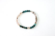 Load image into Gallery viewer, GENUINE Natural Stones/Healing Crystals, hand-crafted bracelets (Green and blue agate, white labradorite, green jade).