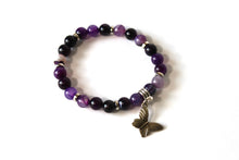 Load image into Gallery viewer, GENUINE Natural Stones/Healing Crystals, hand-crafted bracelets (Multiple/color options). Purple amethyst, agate, purple jasper.