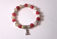 Load image into Gallery viewer, GENUINE Natural Stones/Healing Crystals, hand-crafted bracelets (Pink Agate/color options). Adorned with silver or gold charms.