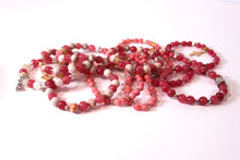 Load image into Gallery viewer, GENUINE Natural Stones/Healing Crystals, hand-crafted bracelets (Pink Agate/color options). Adorned with silver or gold charms.