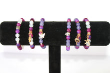 Load image into Gallery viewer, GENUINE Natural Stones/Healing Crystals, hand-crafted bracelets (purple amethyst, pink agate, white quartz).