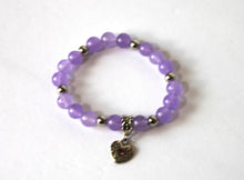 Load image into Gallery viewer, GENUINE Natural Stones/Healing Crystals, hand-crafted bracelets (purple amethyst, purple crystal, purple agate, white quartz).