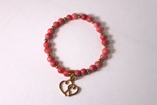 Load image into Gallery viewer, GENUINE Natural Stones/Healing Crystals, hand-crafted bracelets (Pink Agate/various color options). Adorned with silver or gold charms.