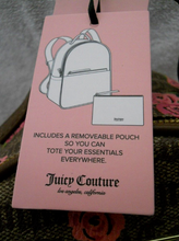 Load image into Gallery viewer, Juicy Couture MIni Backpack Brown with Pink Roses and separate removable pouch-tag