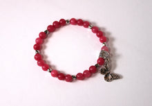 Load image into Gallery viewer, GENUINE Natural Stones/Healing Crystals, hand-crafted bracelets (Pink Agate/various color options). Adorned with silver or gold charms.