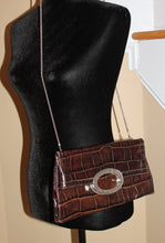 Load image into Gallery viewer, Brighton Vintage Crossbody and Clutch Bag - Brown Leather w/signature silver accents HB044