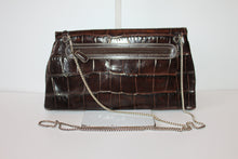 Load image into Gallery viewer, Brighton Vintage Crossbody and Clutch Bag - Brown Leather w/signature silver accents HB044