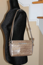 Load image into Gallery viewer, Brighton Vintage Crossbody and Shoulder Bag - Med Brown Leather w/signature silver accents HB043