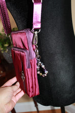Load image into Gallery viewer, Crossbody Bag - Small burgundy fashion handbag with adjustable strap and pretty bag charm HB056