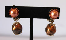 Load image into Gallery viewer, Earrings - Four pairs of vintage earrings with clip backs (Gold, and metallic designs) JL102