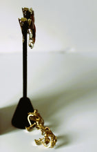 Load image into Gallery viewer, Earrings - Four pairs of vintage earrings with clip backs (Gold, and metallic designs) JL102