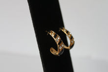 Load image into Gallery viewer, Earrings - Three pairs of gold/black with rhinestones - Vintage Art Deco earrings JL117