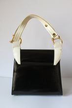 Load image into Gallery viewer, Handbags - Life Stride Vintage Shoulder Bag - Black and Cream Simulated Leather - 1950's HB040
