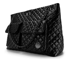 Load image into Gallery viewer, Badgley Mischka - Quilted Vegan Leather Weekender Duffel Bag - NEW
