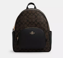 Load image into Gallery viewer, Court Backpack In Signature Brown Leather by Coach -front
