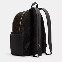 Load image into Gallery viewer, Court Backpack In Signature Brown Leather by Coach -side
