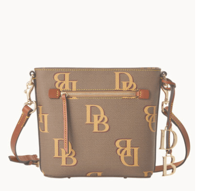 Dooney & Bourke Monogram small zip crossbody - Taupe