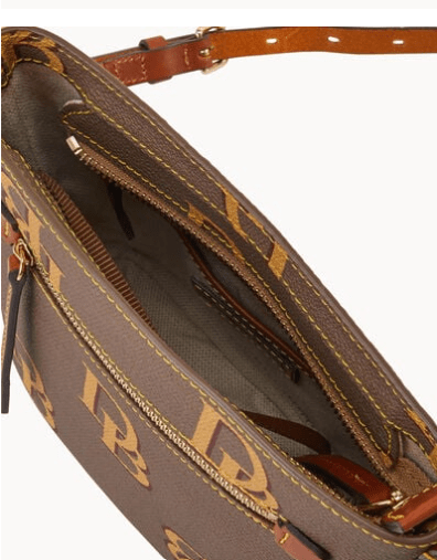 Dooney & Bourke Monogram small zip crossbody - Taupe