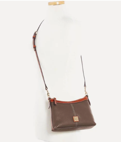 Dooney & Bourke Pebble Grain Crossbody Pouch - Genuine Leather in Olive - NEW
