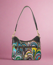 Load image into Gallery viewer, Dooney &amp; Bourke - Plumes Hobo in Black/Multi-Color - Genuine Italian Leather - NEW
