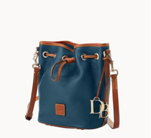 Load image into Gallery viewer, Dooney &amp; Bourke Pebble Grain Small Drawstring in TEAL - NEW
