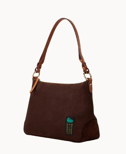 Dooney & Bourke Chloe Shoulder Bag in Genuine Suede - Chocolate