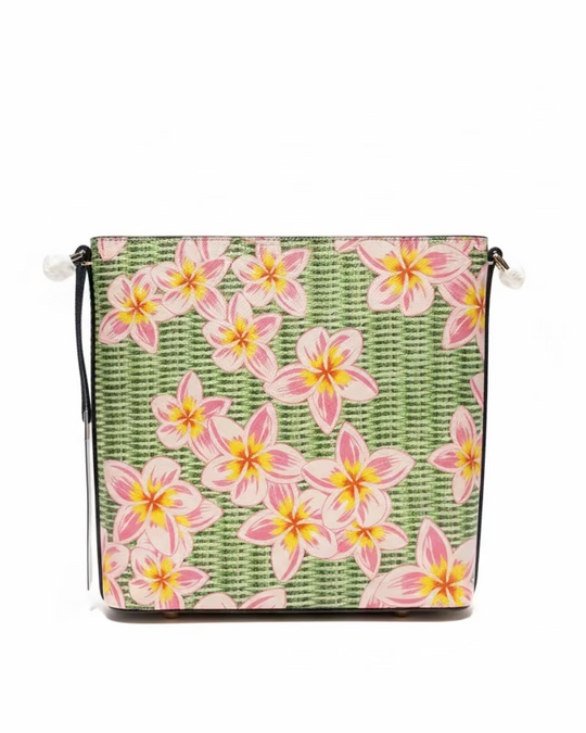 Dooney & Bourke Plumeria Floral Zip Crossbody Pink and Green Plumeria - NEW