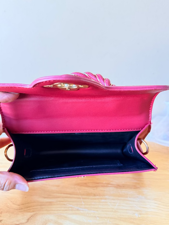 Cute and Fun Handbag in PU Leather - Cherries, Red, Buckle Closure